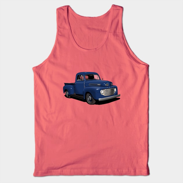 1950 Ford F1 Pickup Truck in dark blue Tank Top by candcretro